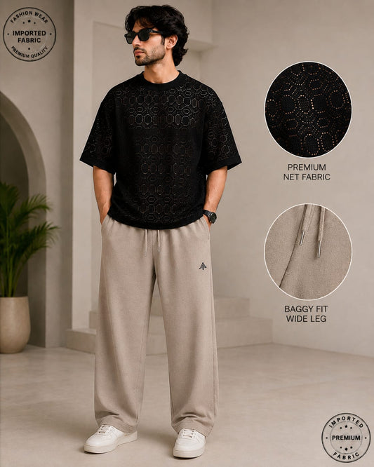 100% Import Quality Premium Mesh Set - Black simple/ grey