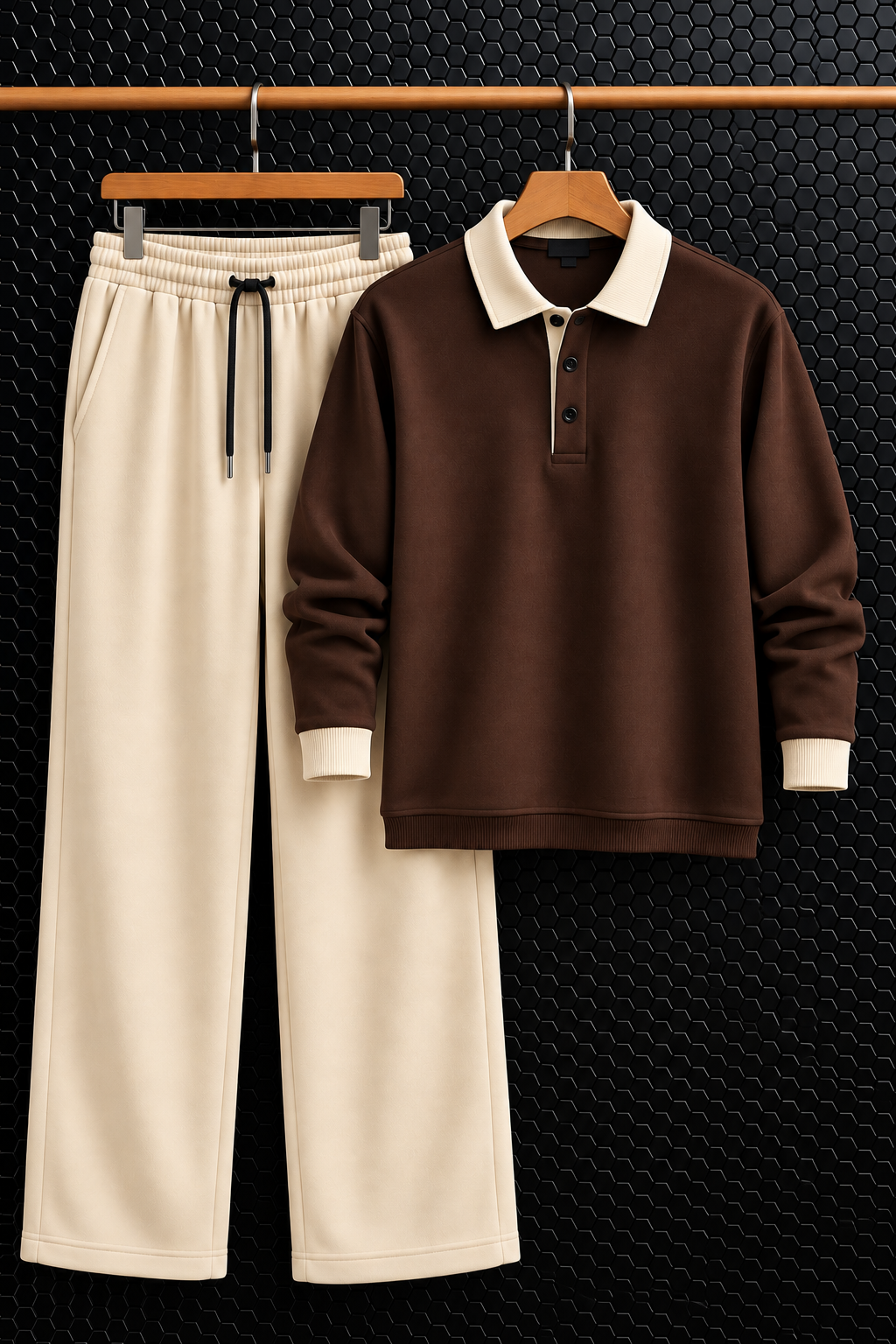 Polo Full Sleeve Fleece Winter Set-Dark