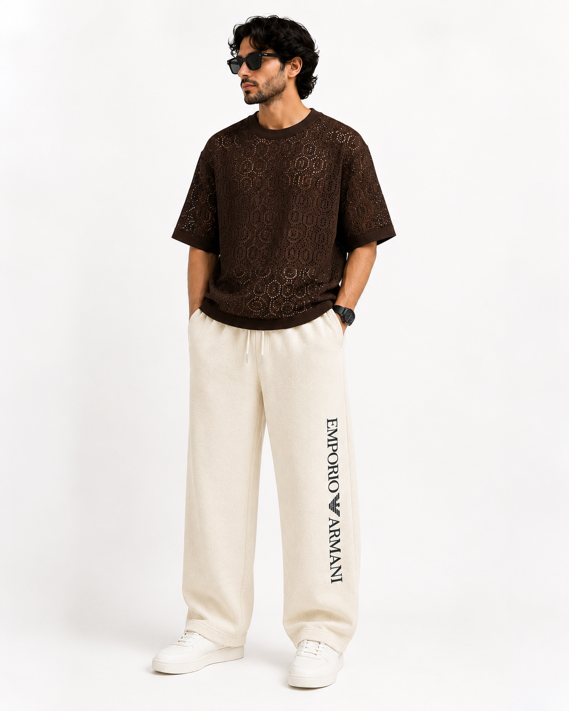 100% Import Quality Premium Mesh Set - Brown Cream