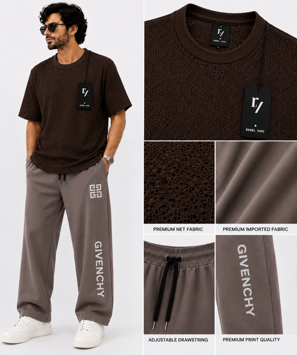 China Stuff Import Quality Premium Mesh Set - Brown simple/Light brown