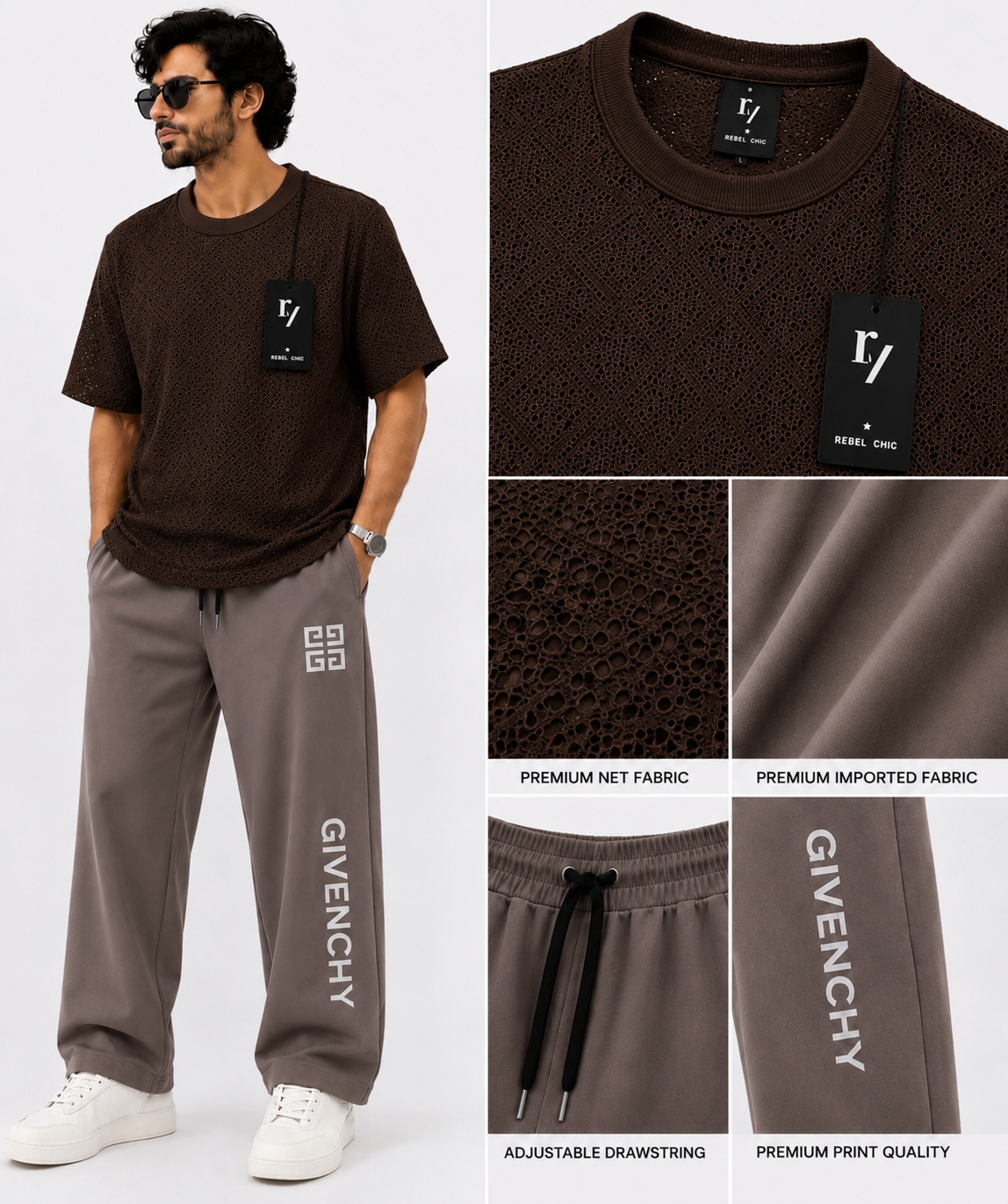 China Stuff Import Quality Premium Mesh Set - Brown simple/Light brown
