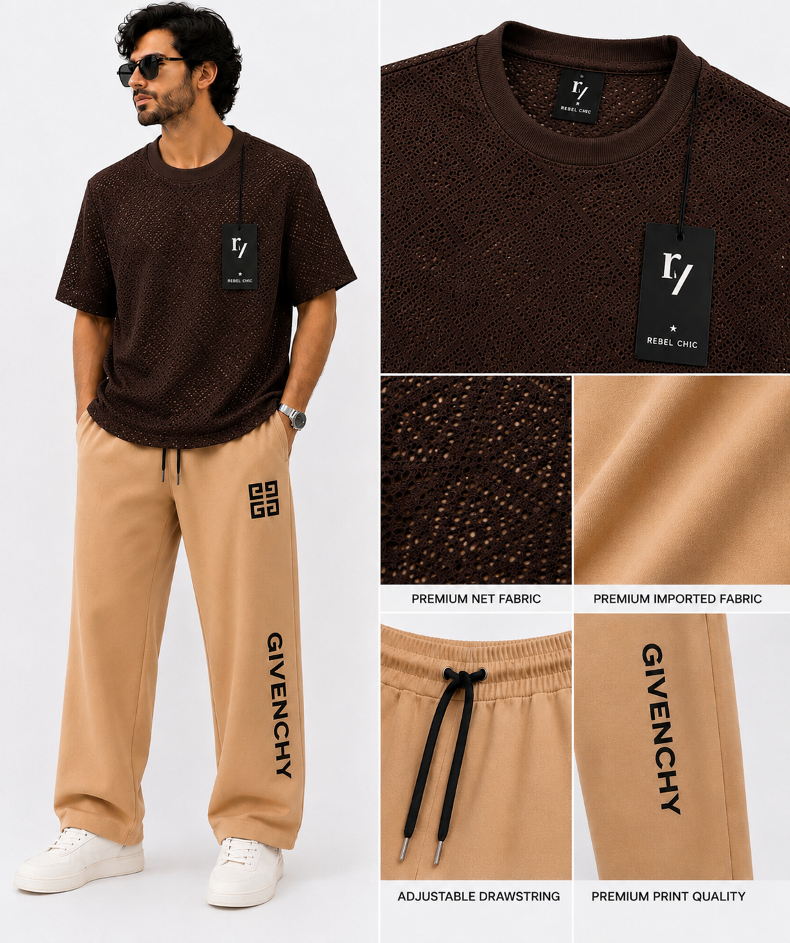 China Stuff Import Quality Premium Mesh Set - Brown simple/Skin