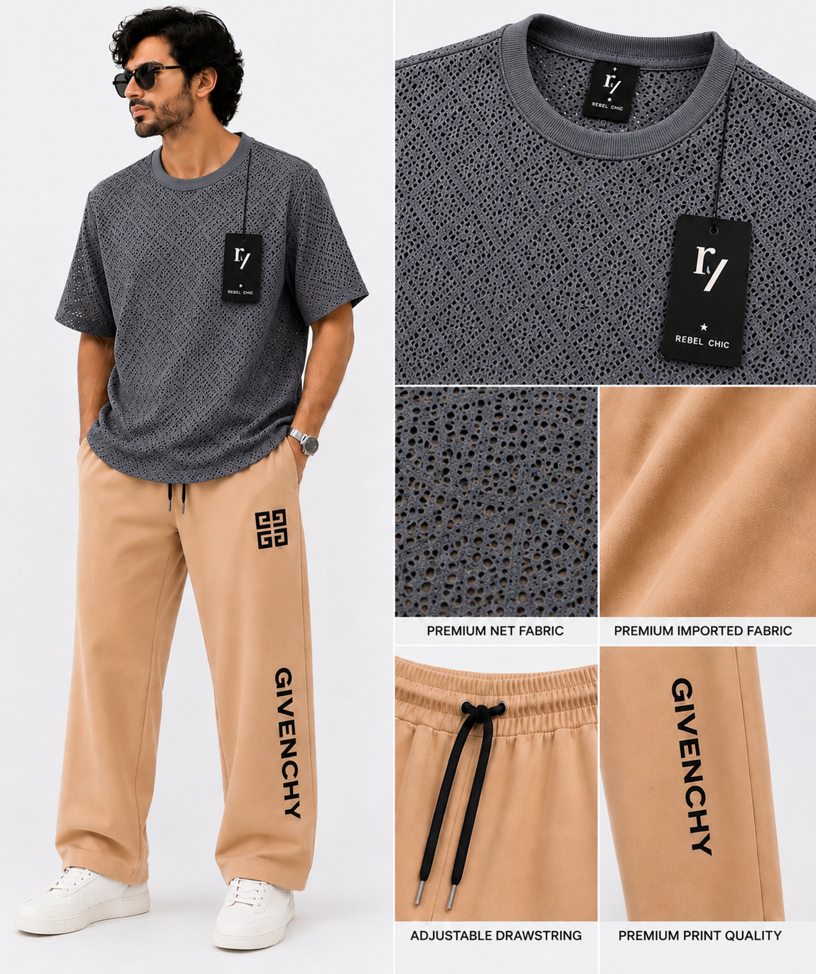 China Stuff Import Quality Premium Mesh Set - grey simple/Skin