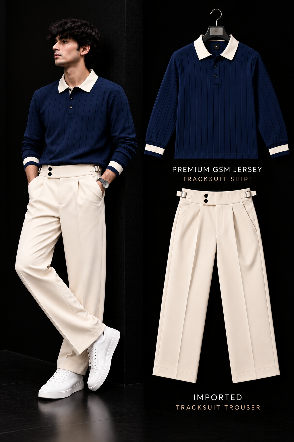Polo Full Sleeve Winter Set- Navy