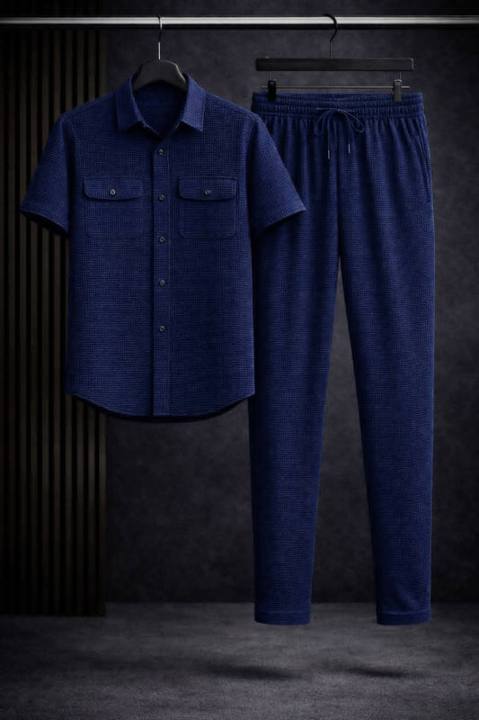 Safari Suit Set-Thermal Fabric - Blue