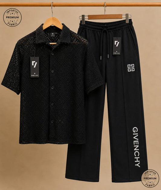 China Stuff Import Quality Premium Mesh Set - Black button/Black
