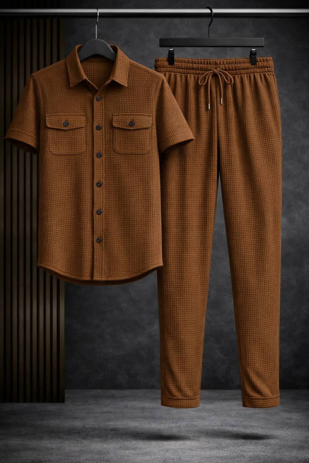Safari Suit Set-Thermal Fabric - Black
