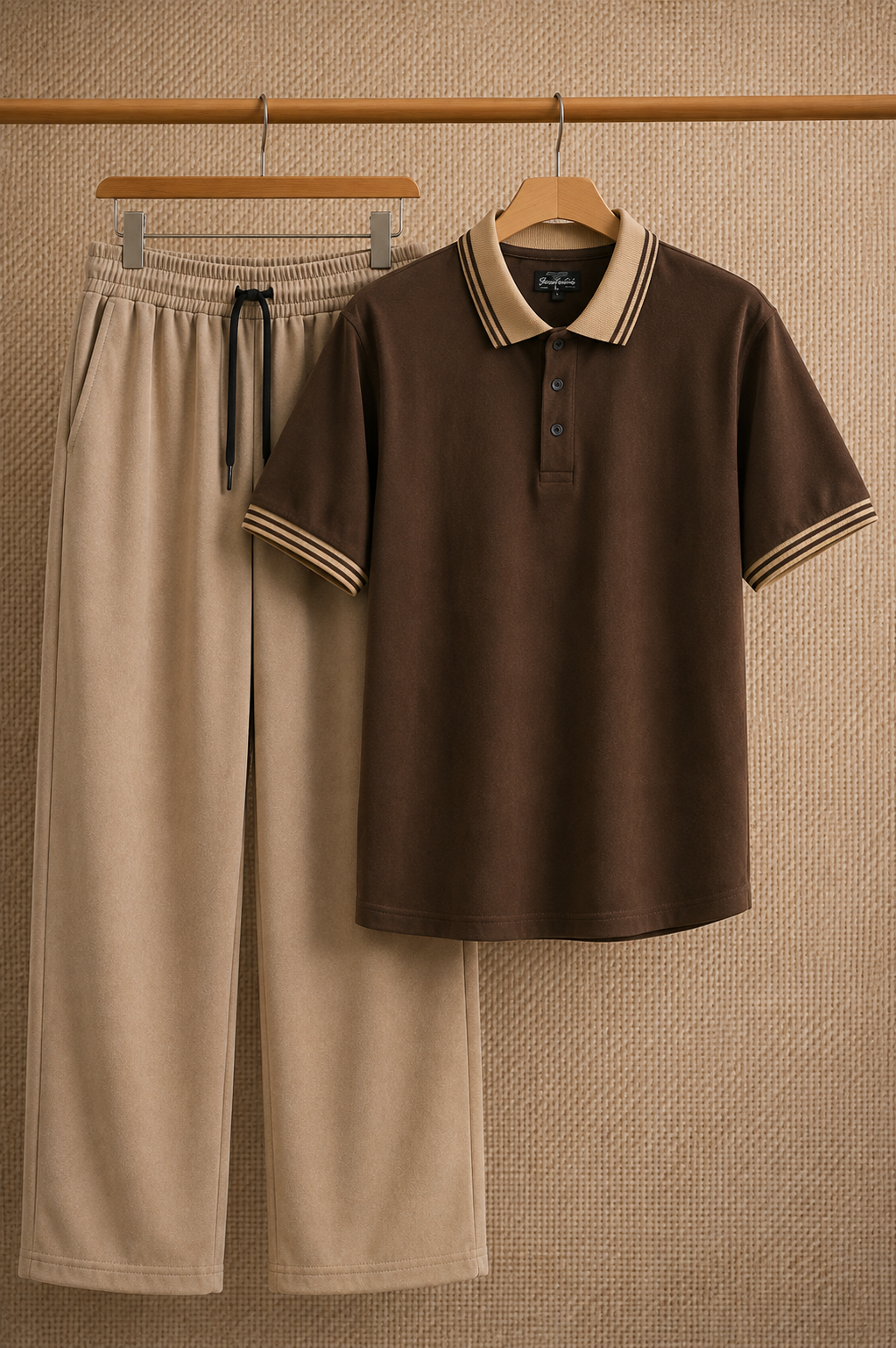 Cuban Collar Shirt & Baggy Fit Trouser Co-Ord Set- Coffee