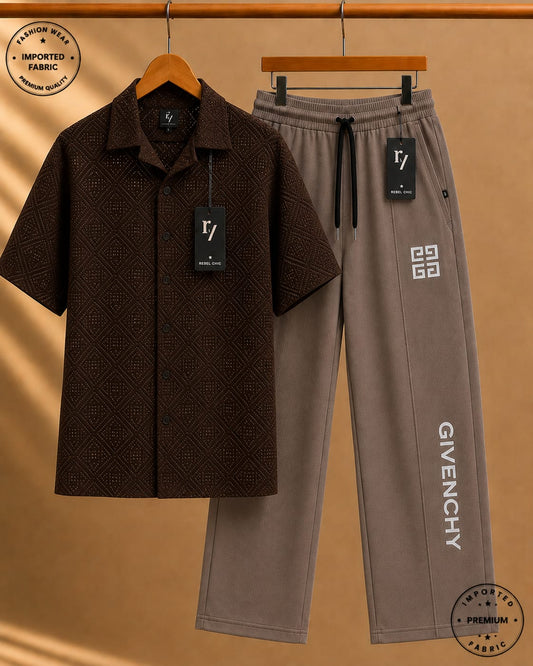 China Stuff Import Quality Premium Mesh Set - Brown Button/Light brown
