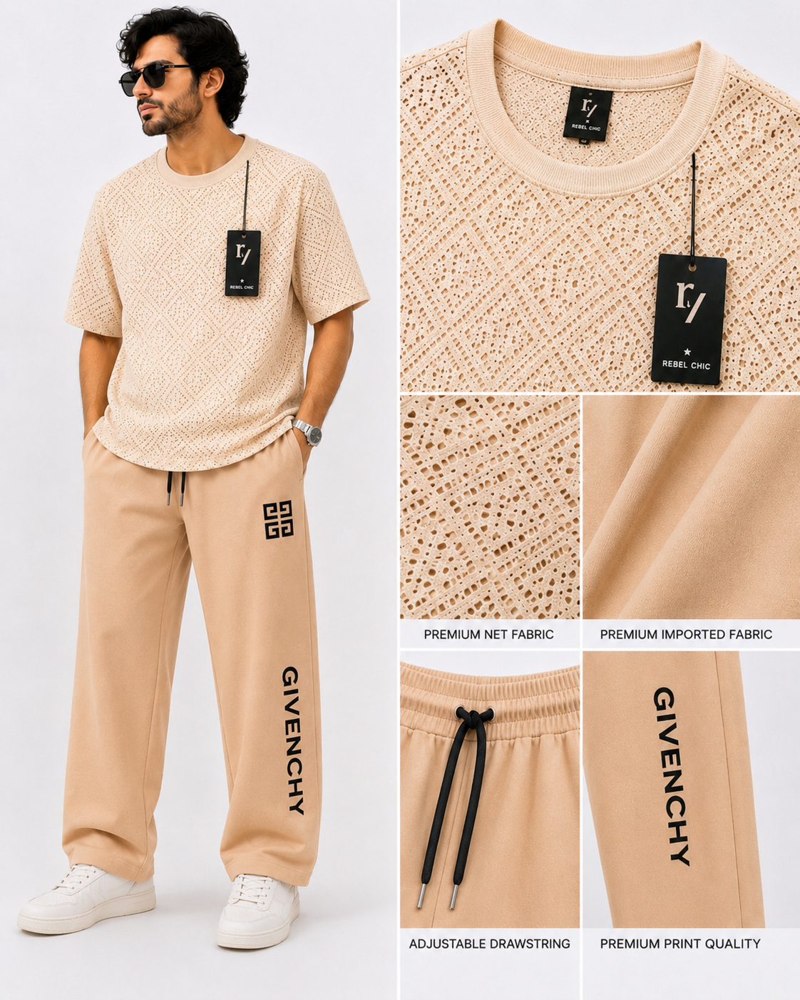 China Stuff Import Quality Premium Mesh Set - Off White simple/ Skin