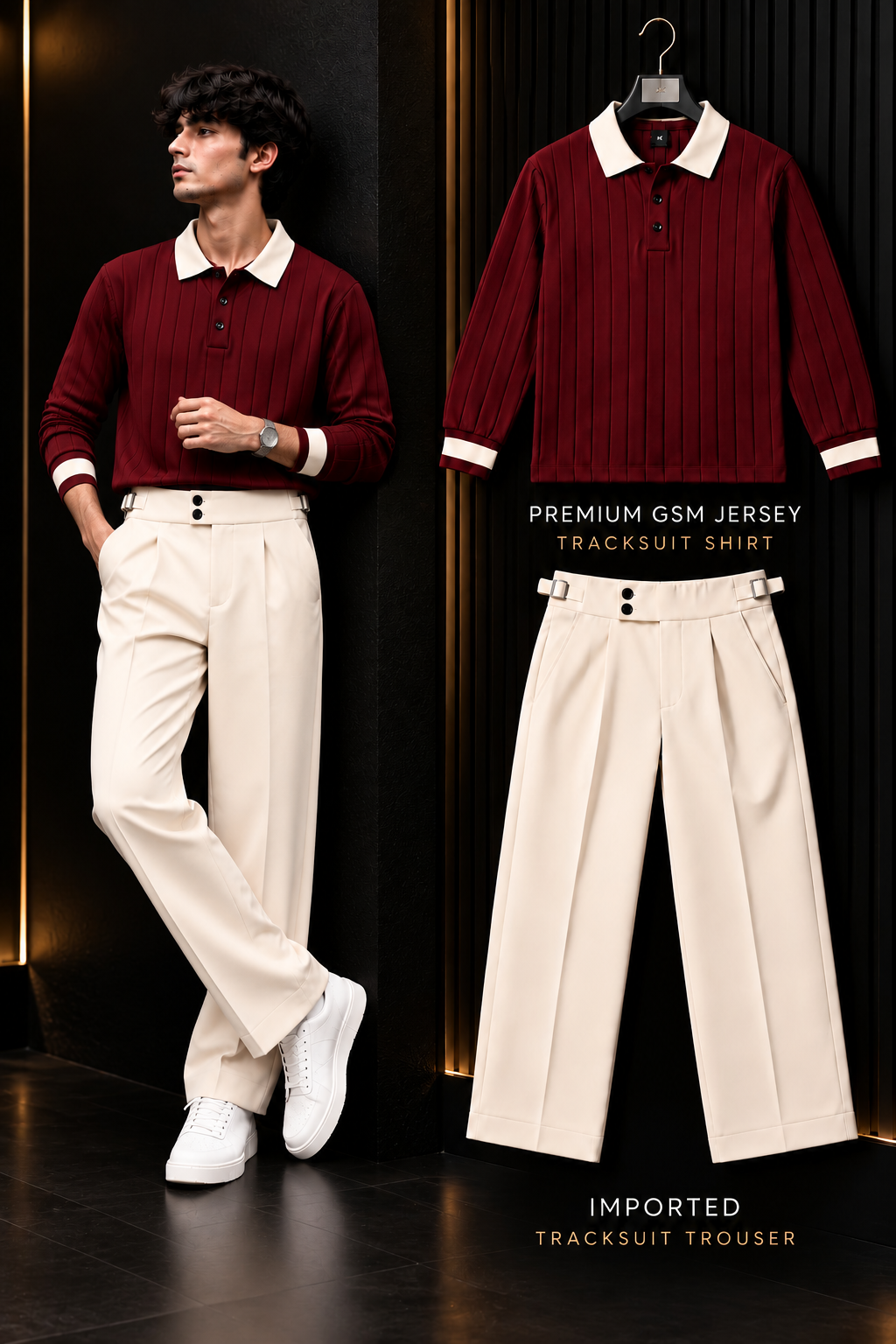 Polo Full Sleeve Winter Set- Maroon