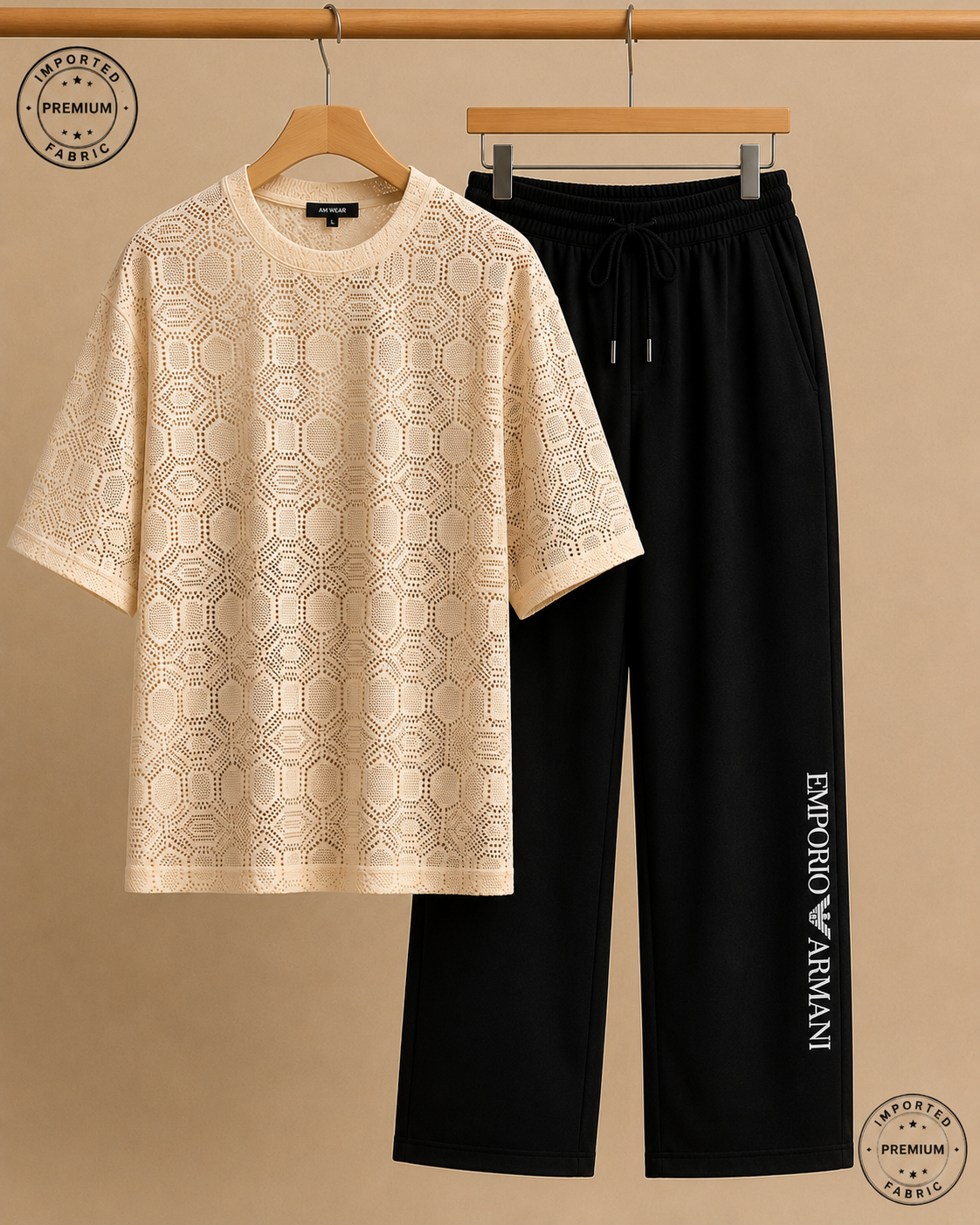 100% Import Quality Premium Mesh Set - of white simple/Black