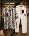 Chines Net Shirt Imported Baggy Plain Trouser Set