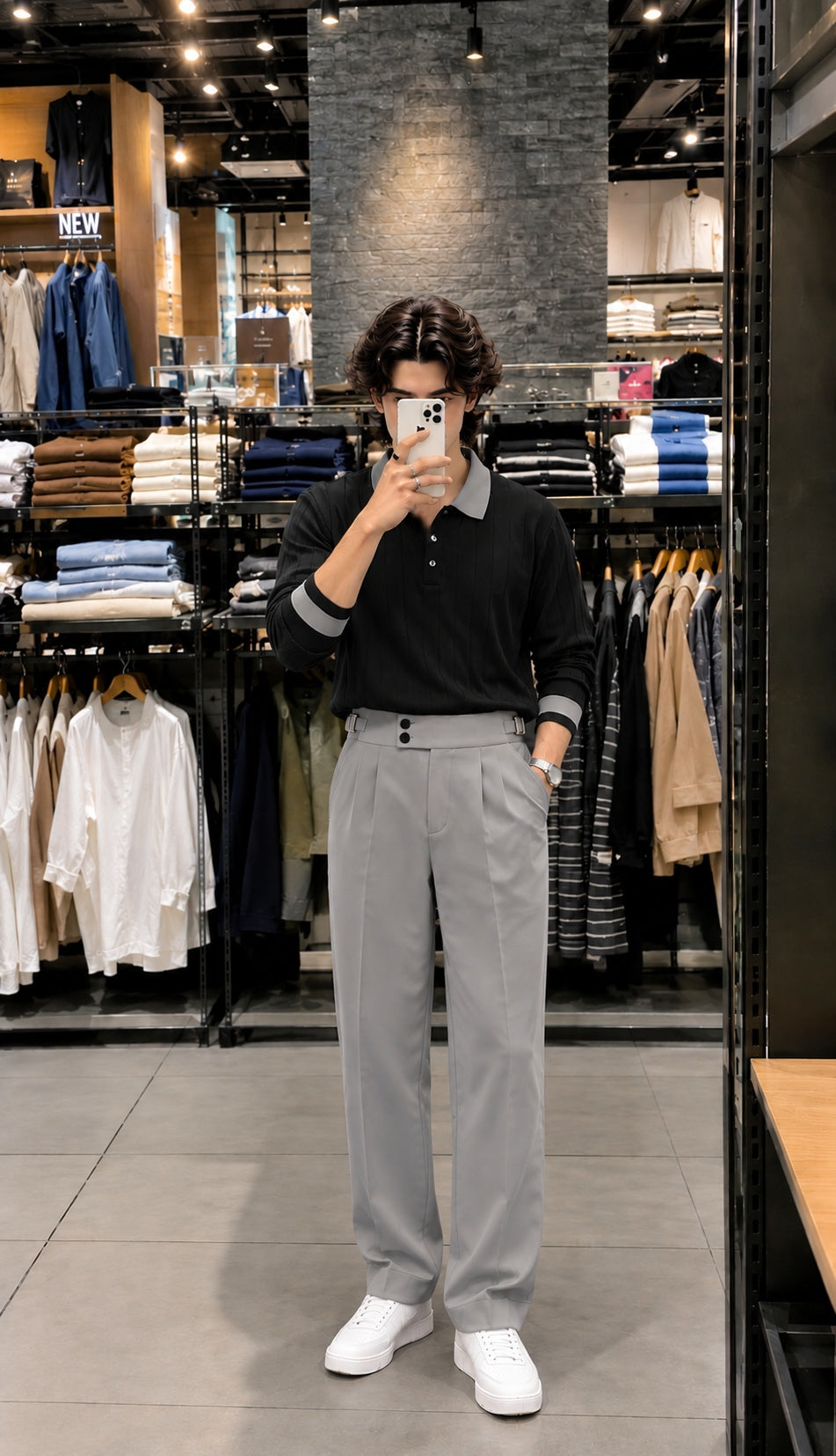 Polo Full Sleeve Winter Set- Charcoal