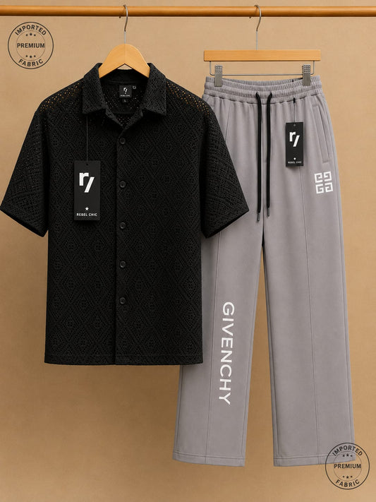 China Stuff Import Quality Premium Mesh Set - Black button/Grey