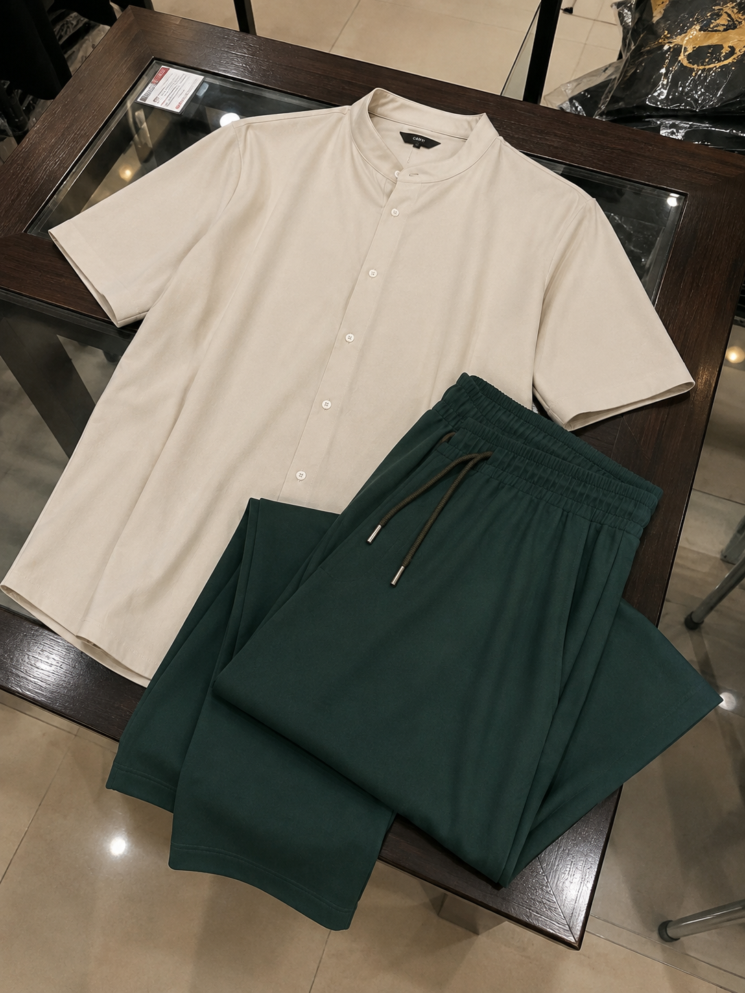 Cuban Collar Shirt & Baggy Fit Trouser Co-Ord Set- WHITE