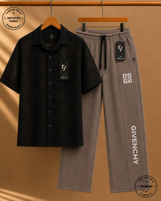 China Stuff Import Quality Premium Mesh Set - Black Button/Light brown