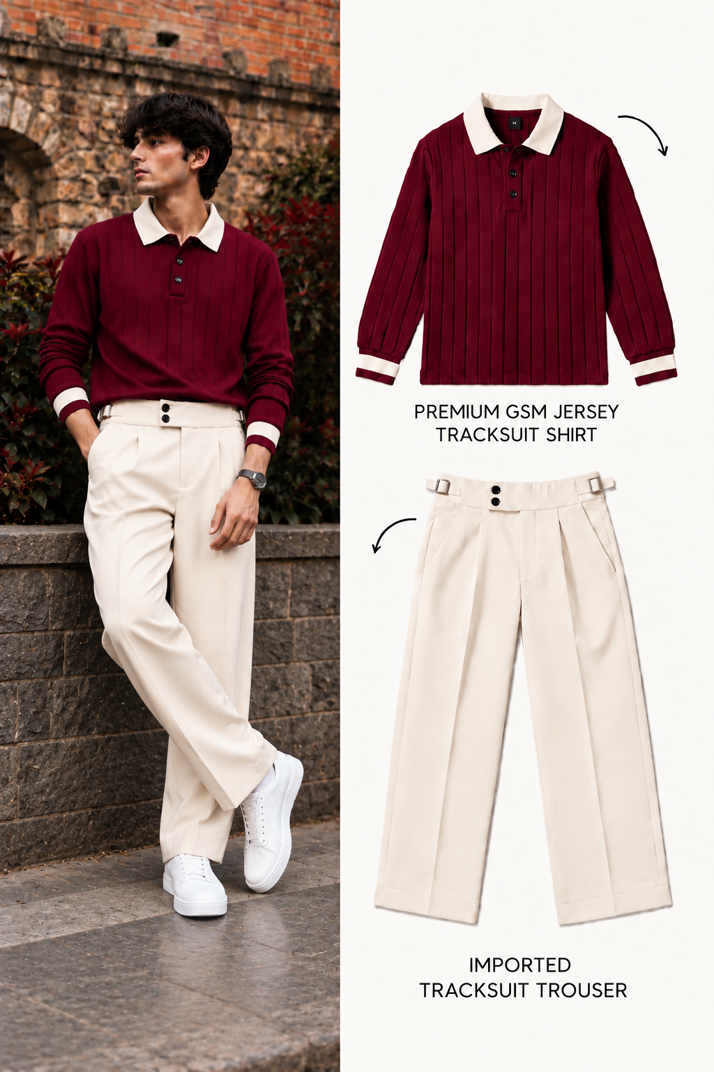 Polo Full Sleeve Winter Set- Maroon