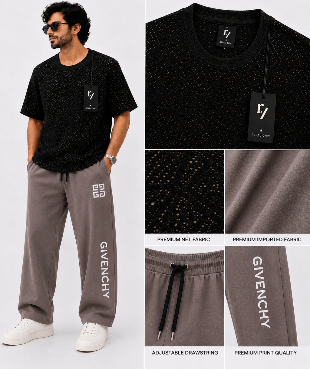 China Stuff Import Quality Premium Mesh Set - Black simple/Light brown