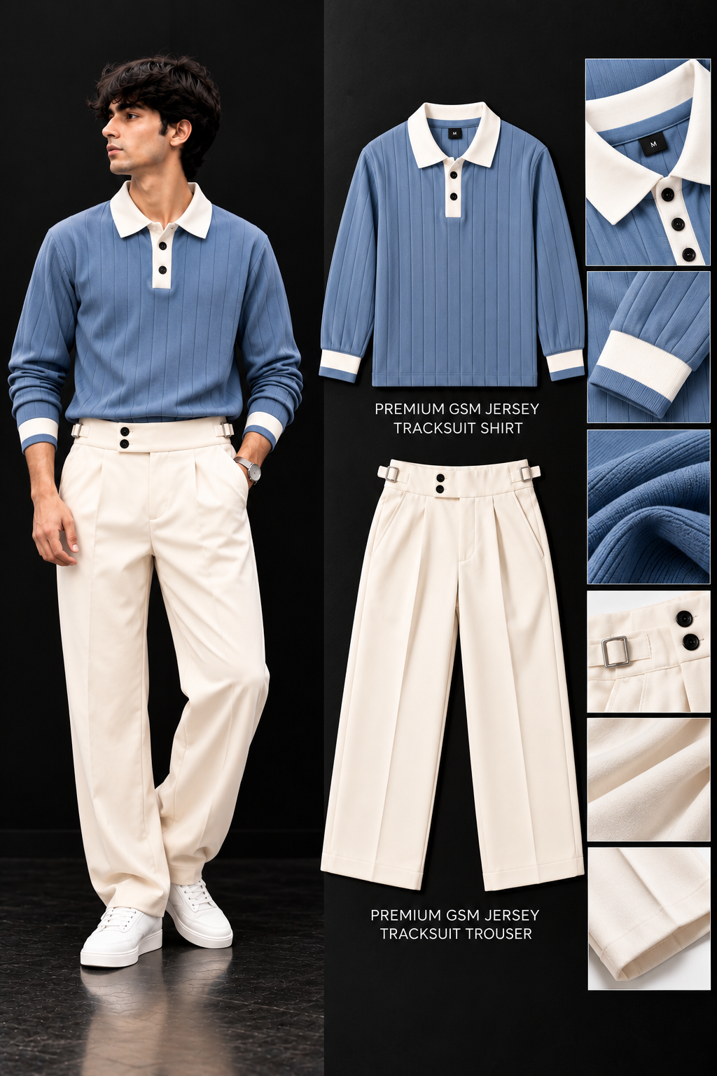 Polo Full Sleeve Winter Set- Dusty